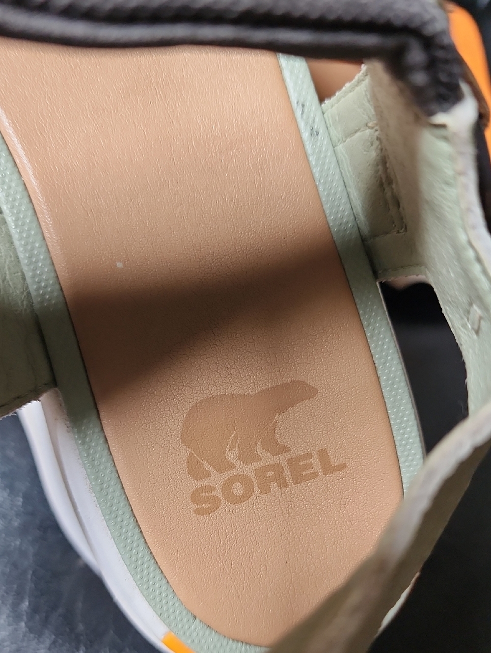 SOREL Kinetic Impact Y-Strap High Sandal Safari Sea Salt Koi Orange Platform 10 - Picture 2 of 13
